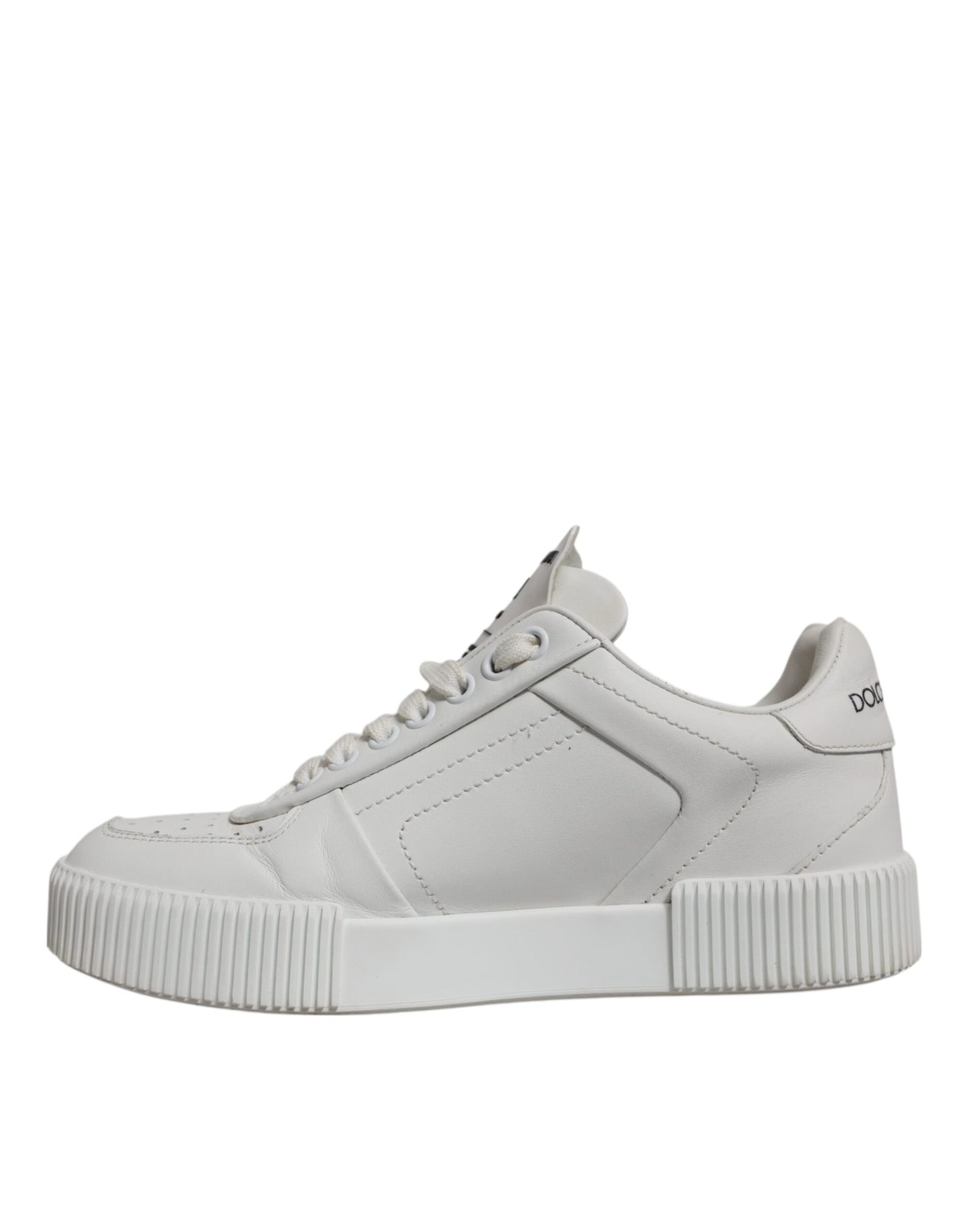 White Miami Leather Low Top Sneakers Shoes