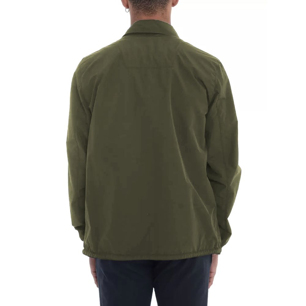 Green Cotton Men Jacket
