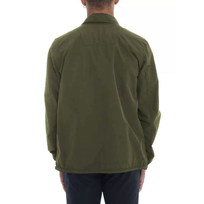Green Cotton Men Jacket