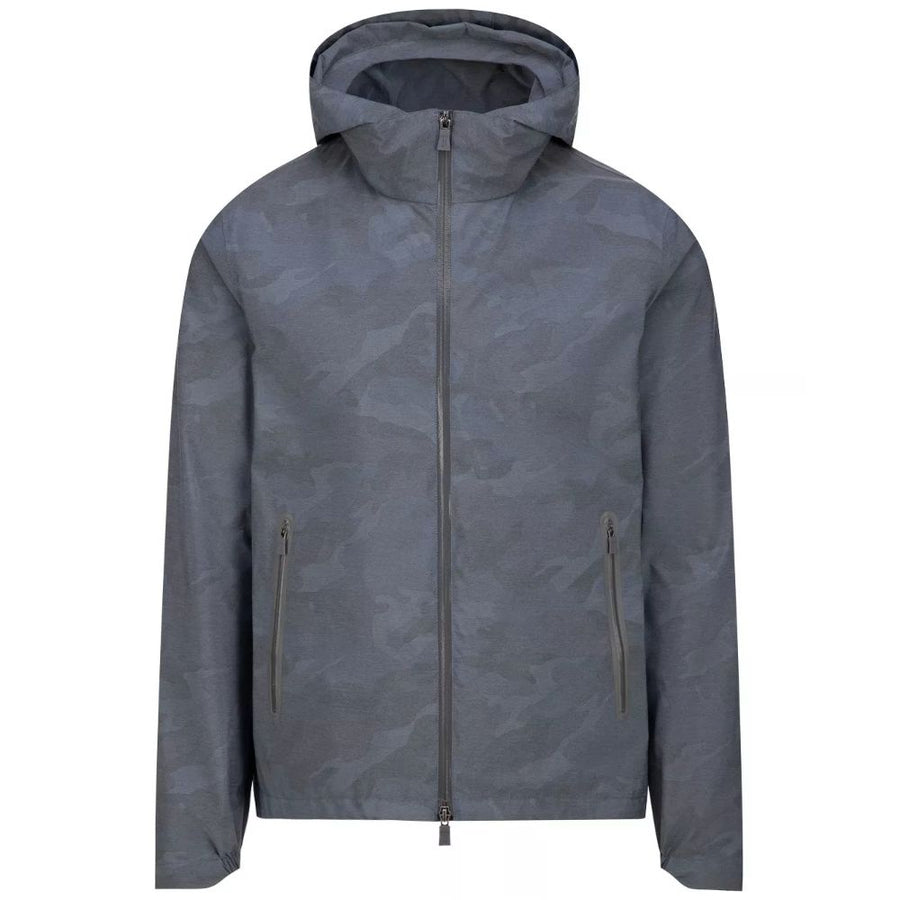Blue Nylon Men Jacket