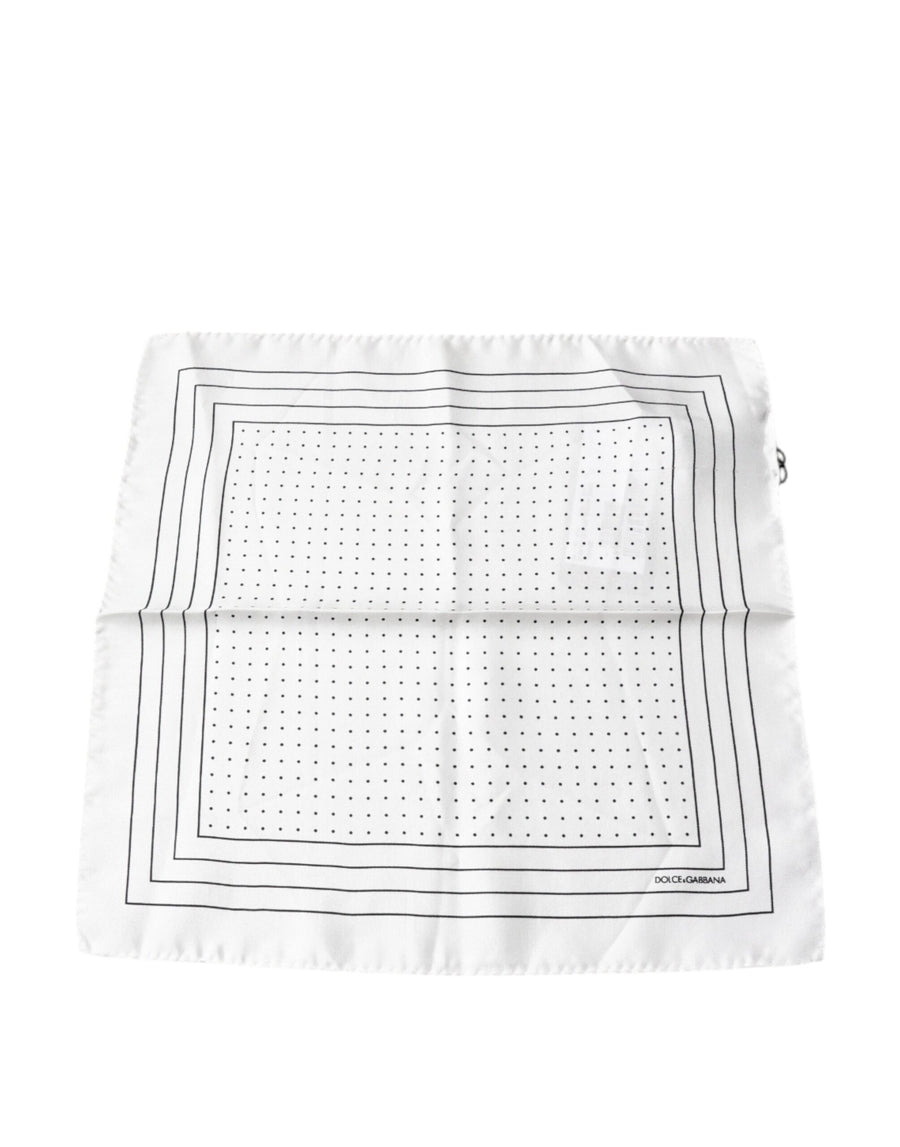 White Polka Dots Square Handkerchief Scarf