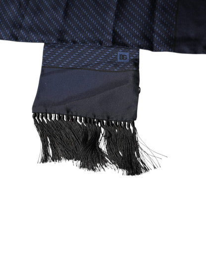 Dark Blue Fantasy Fringes Neck Wrap Scarf