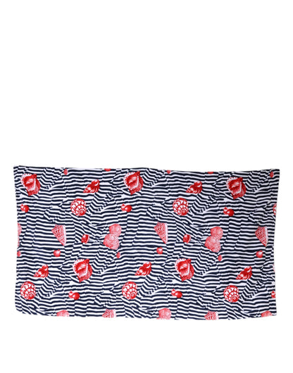 Multicolor Stripes Seashells Beach Towel