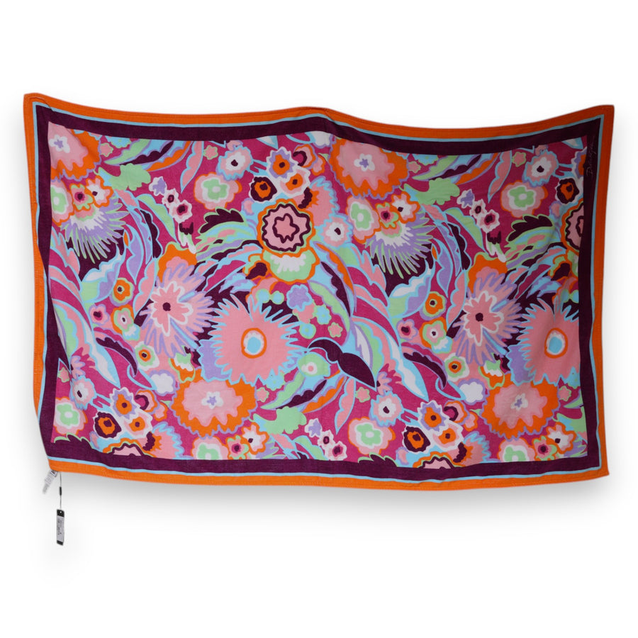 Multicolor Floral Print Cotton Beach Towel