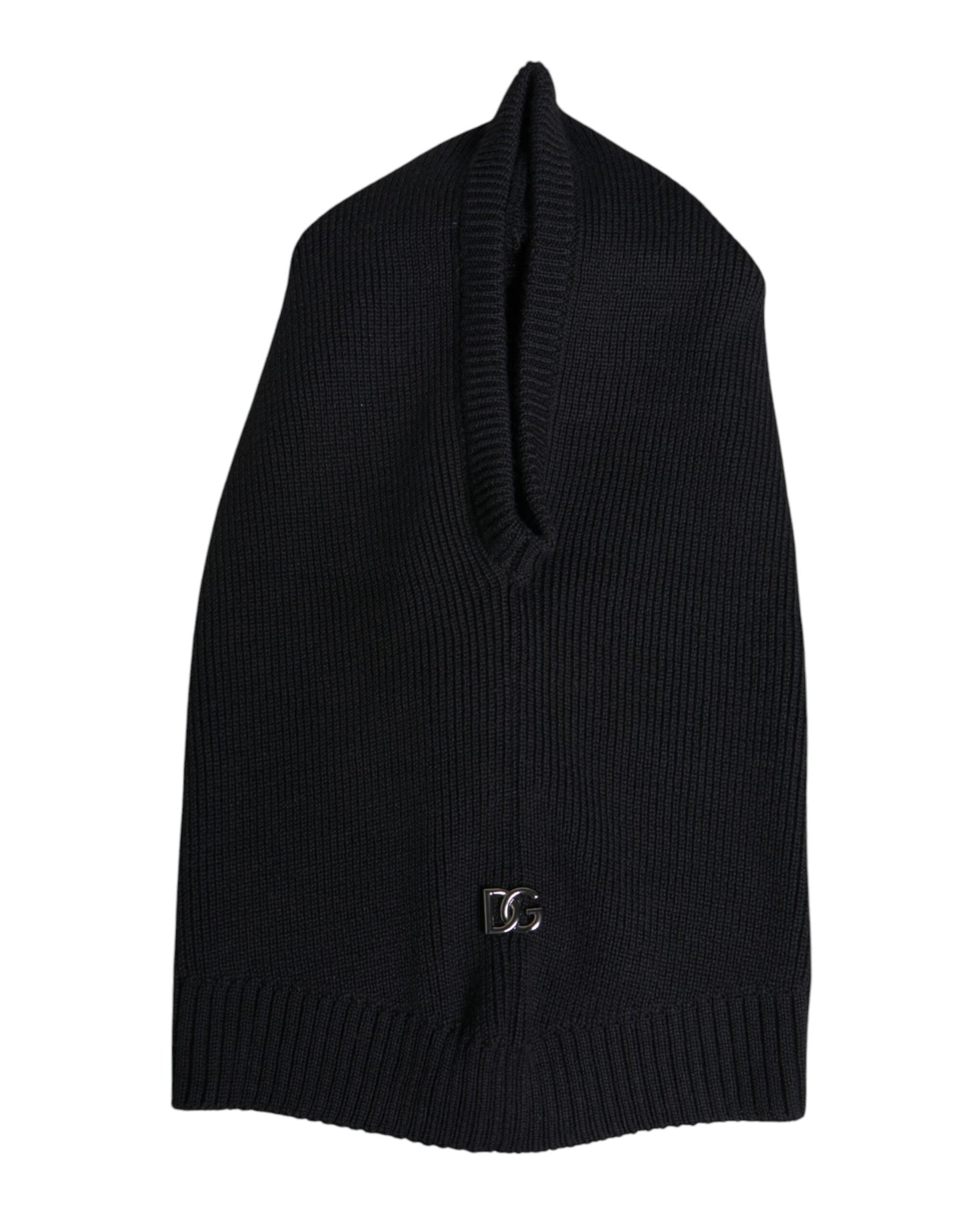 Black Wool Whole Head Wrap Balaclava Hat