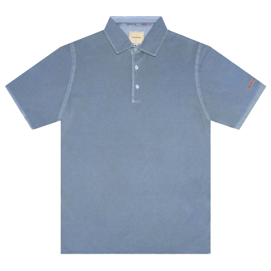 Light Blue Cotton Men Polo Shirt