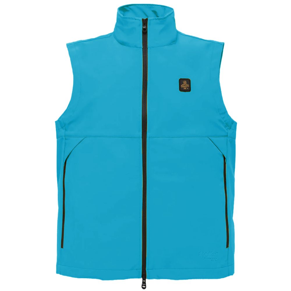 Blue Polyester Men Vest