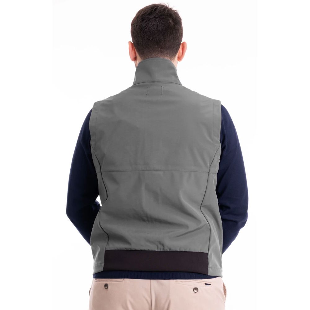 Gray Polyester Men's Vest