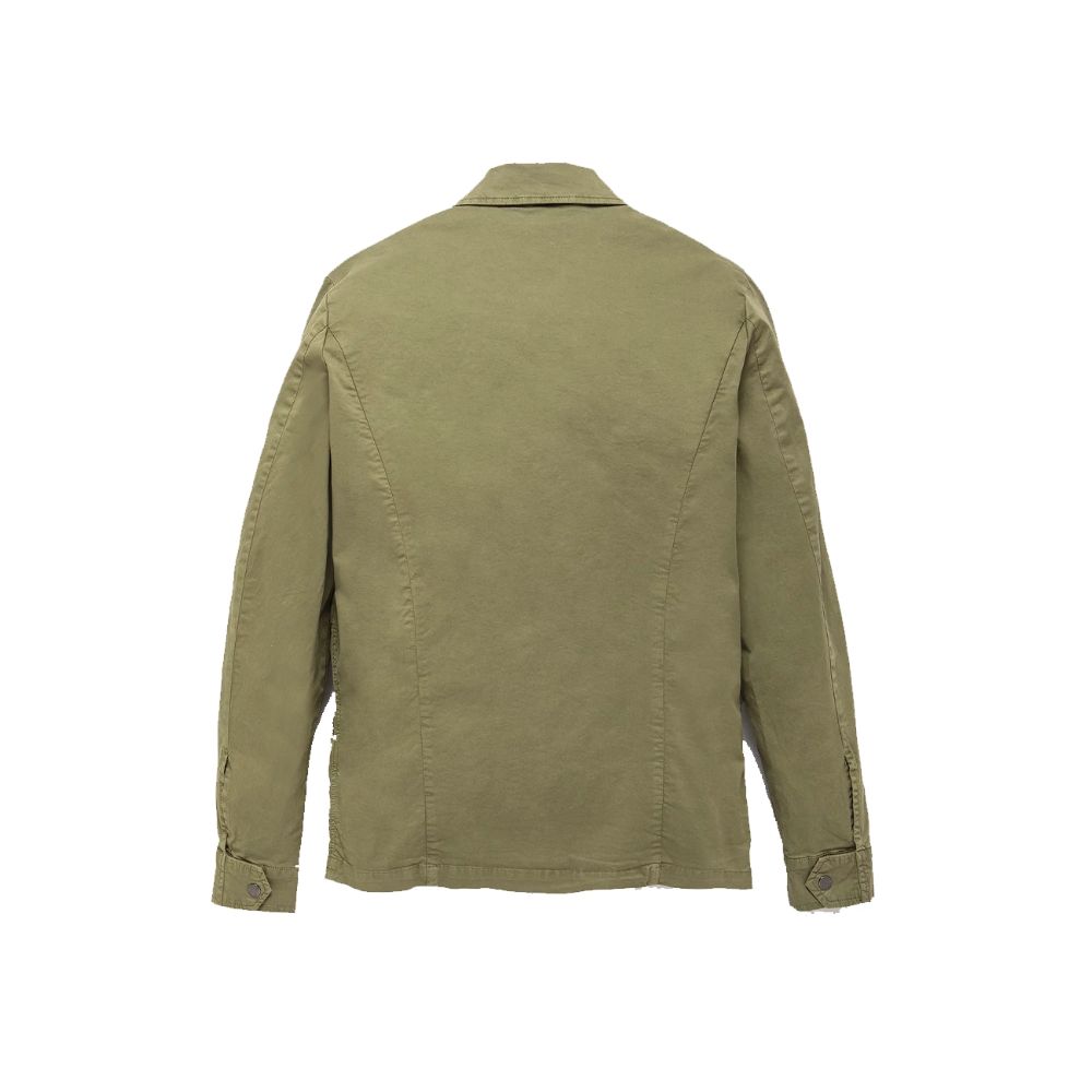 Green Cotton Men Jacket