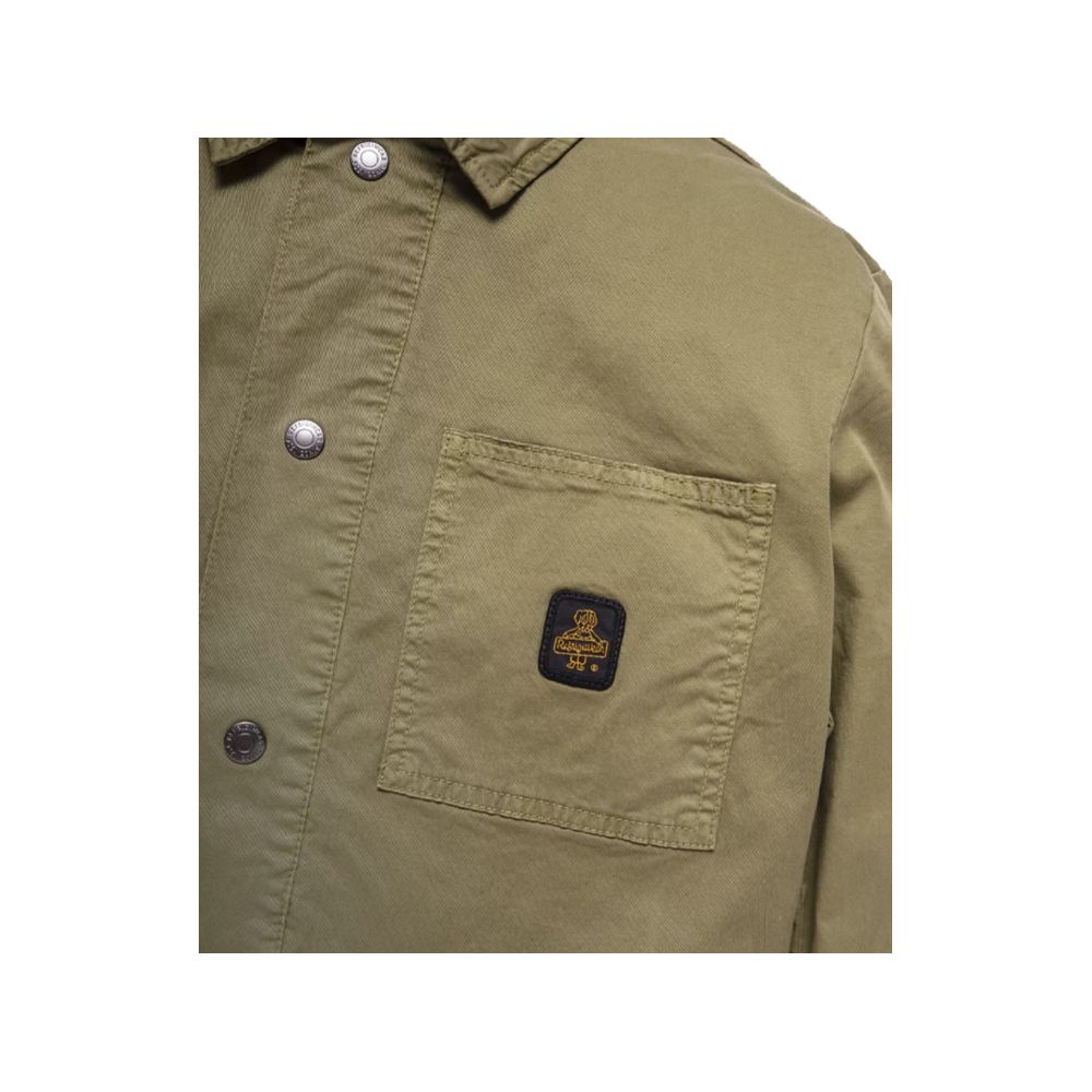 Green Cotton Men Jacket