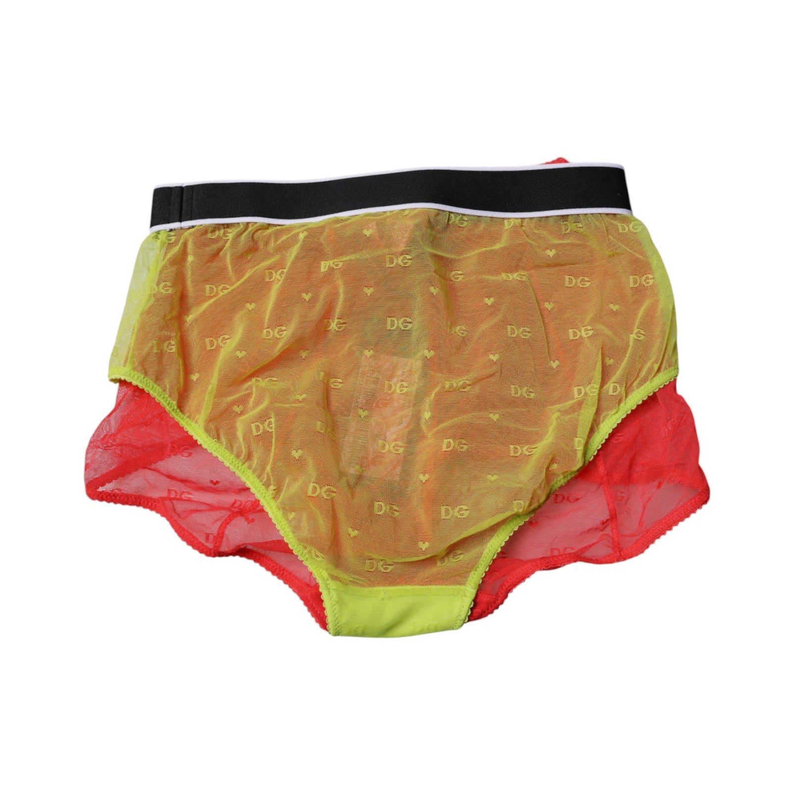 Red Yellow Tulle Mid Waist Panty Underwear
