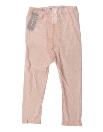 Beige Logo Lace Lingerie Cropped Tights Underwear