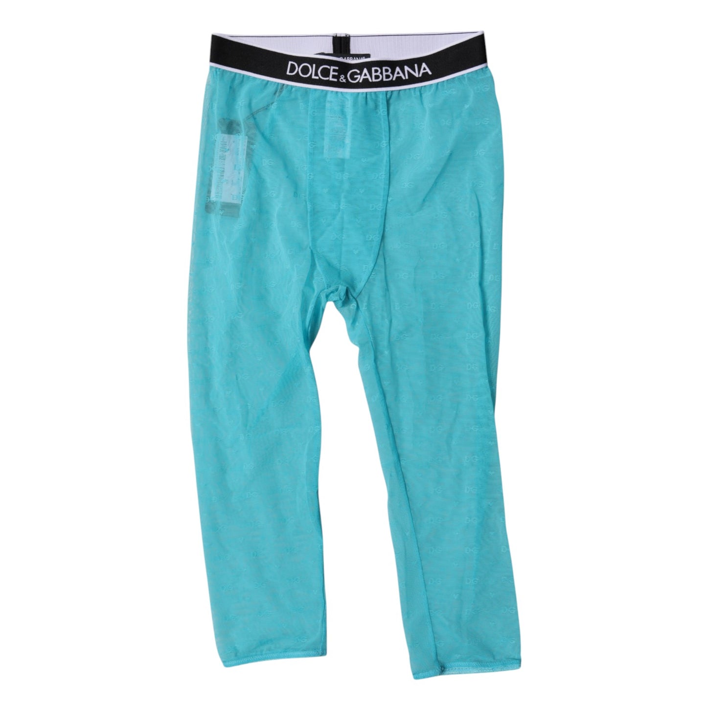 Light Blue DG Logo Nylon Cropped Tights Underwear