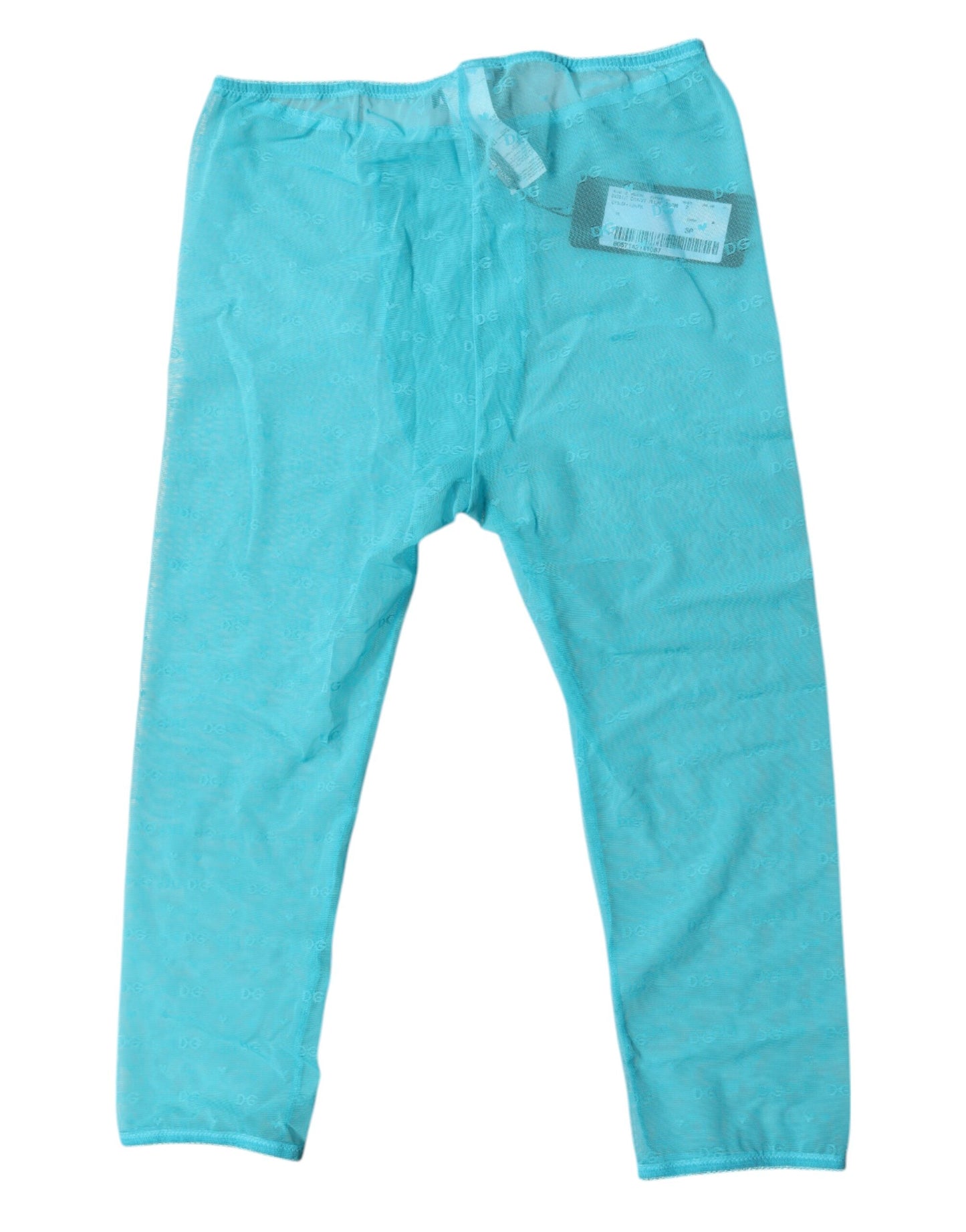 Blue Logo Lace Lingerie Cropped Tight Underwear