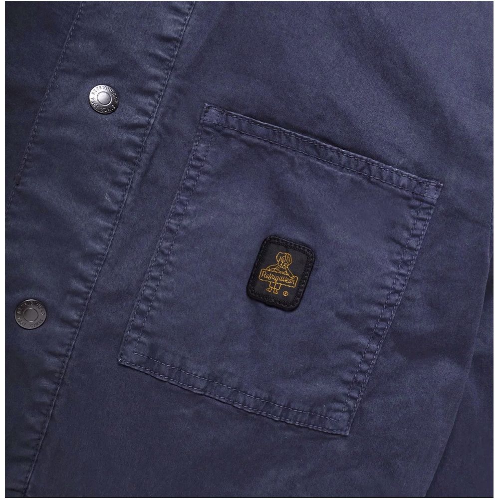 Blue Cotton Men Jacket