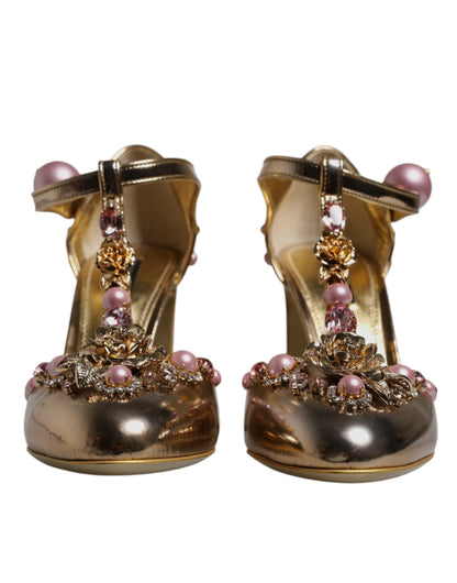 Gold Embellished Vally Heels Sandals Shoes
