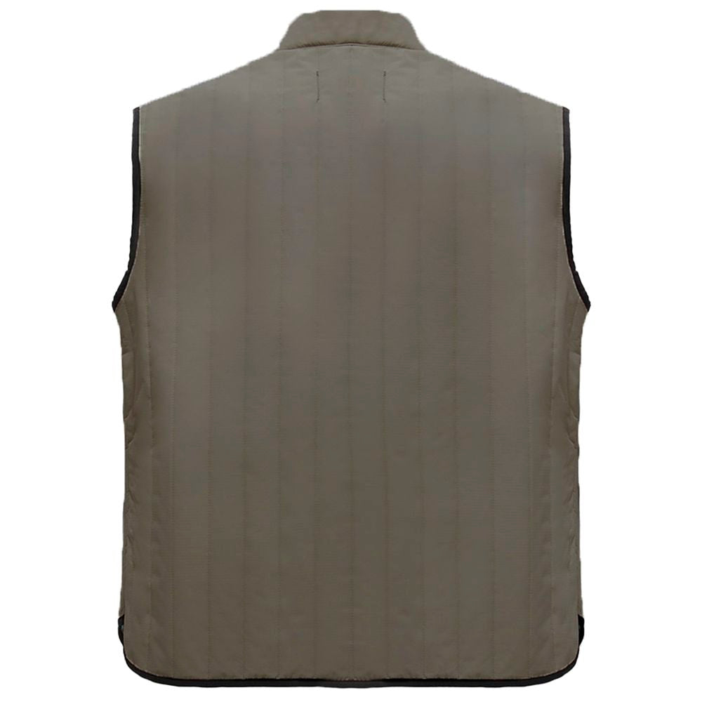 Green Polyester Men Vest