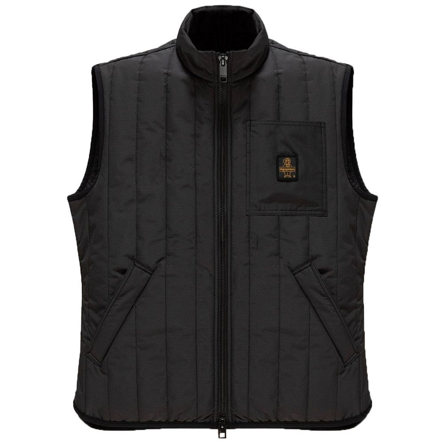 Black Polyester Men's Quilted Vest