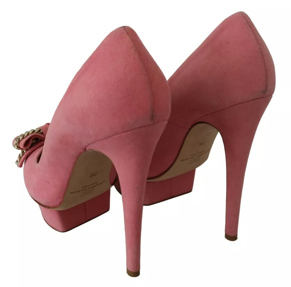 Pink Bow Stiletto Heel Pumps Shoes