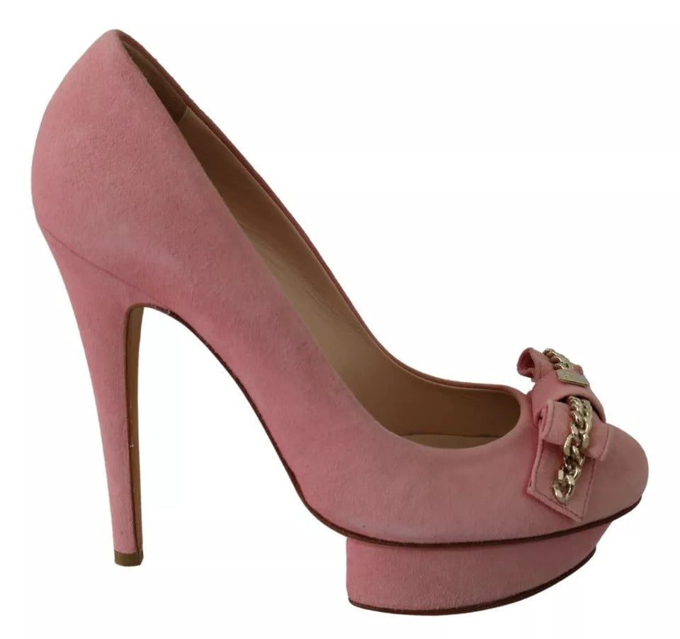Pink Bow Stiletto Heel Pumps Shoes