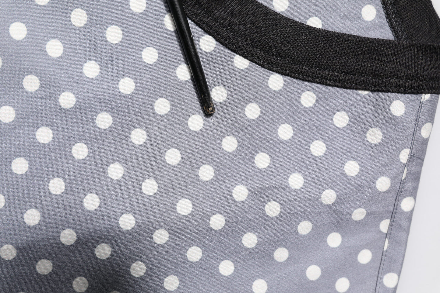 Gray Polka Dot Pin-Up Print Crew Neck T-shirt