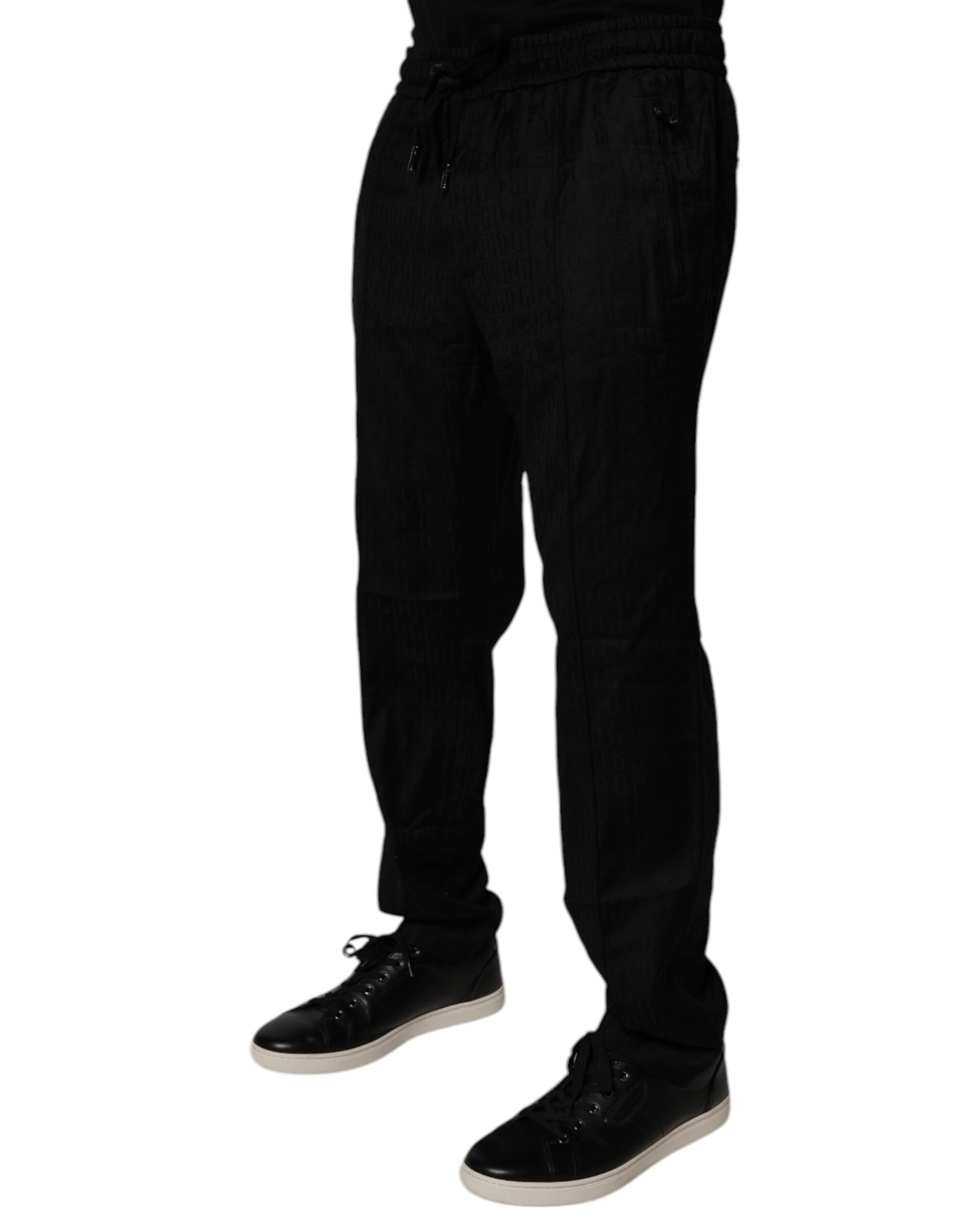 Black Wool Jogger Sweatpants Pants