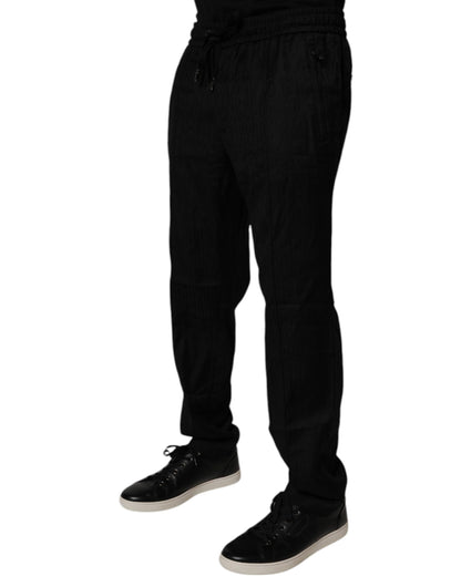 Black Wool Jogger Sweatpants Pants