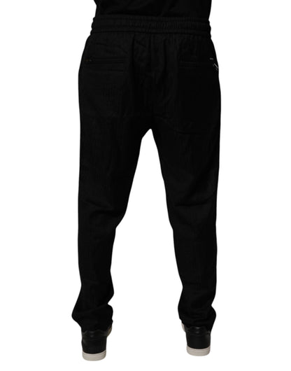 Black Wool Jogger Sweatpants Pants