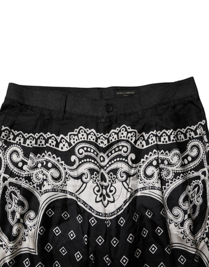 Black Bandana Cotton Skinny Denim Jeans