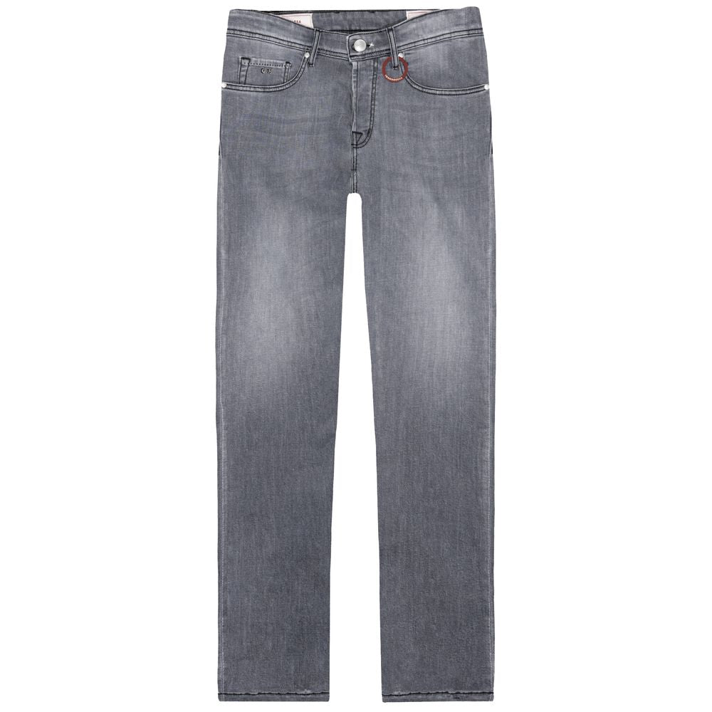 Gray Cotton Men Jeans