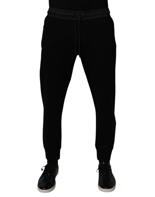 Black Cotton Blend Men Jogger Sweatpants Pants
