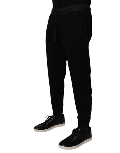 Black Cotton Blend Men Jogger Sweatpants Pants