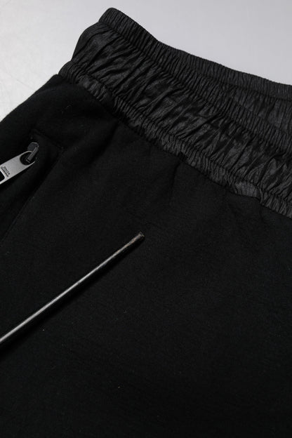 Black Cotton Blend Men Jogger Sweatpants Pants