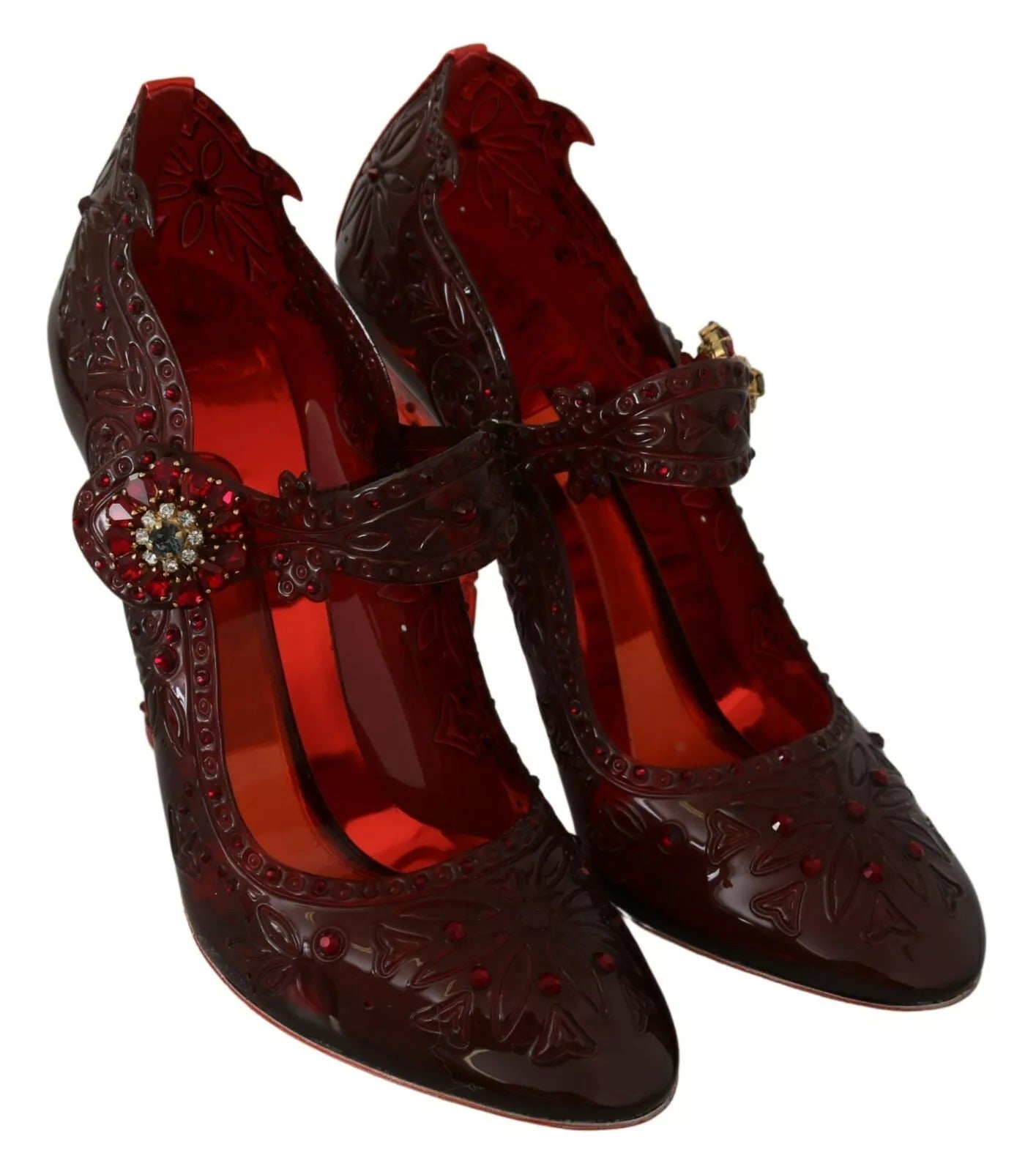 Red Floral Crystal Heels CINDERELLA Shoes