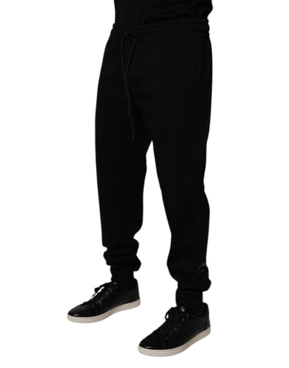 Black Cotton Blend Jogger Sweatpants Pants
