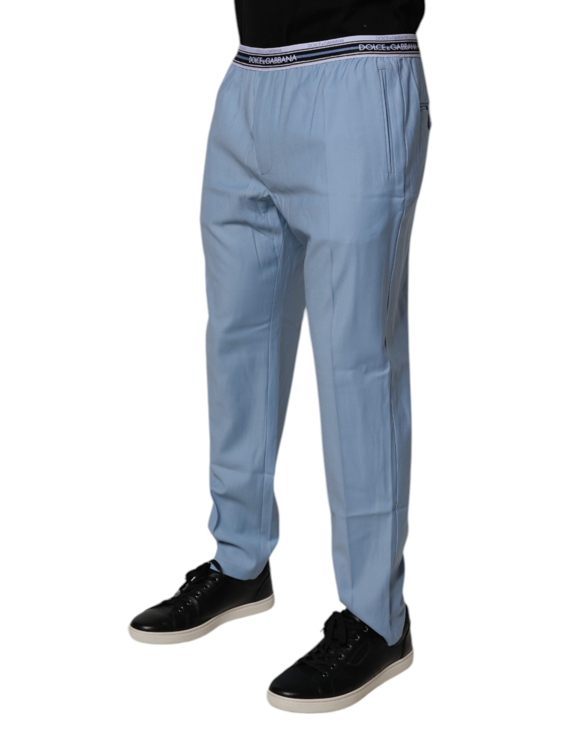 Blue Cotton Stretch Chino Pants