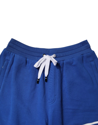 Blue Logo Cotton Bermuda Sweatshorts Shorts