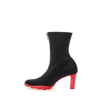 Black Neoprene Ankle Boots