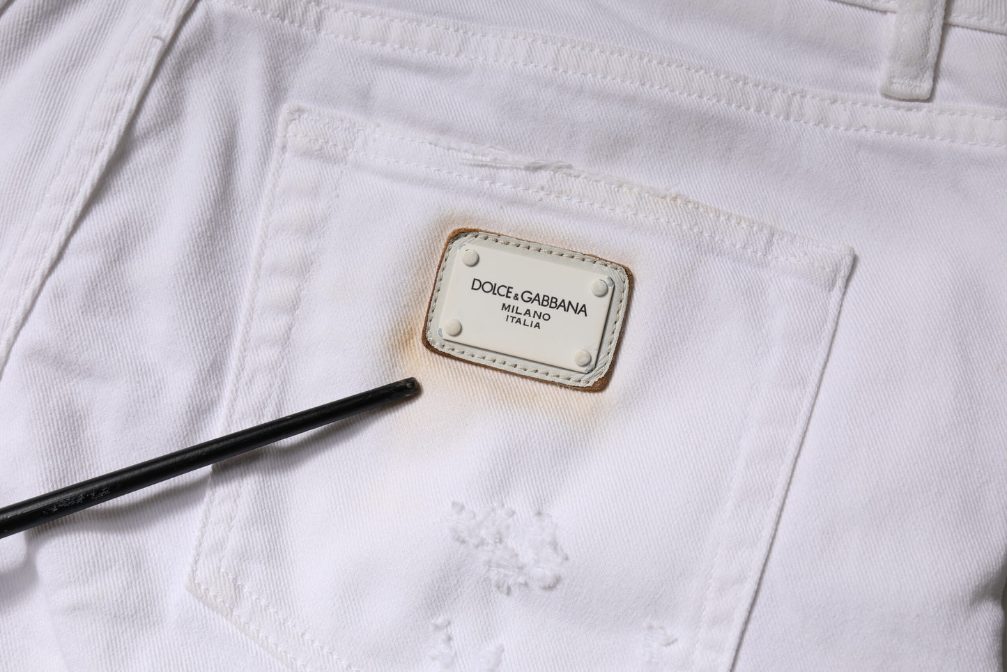 White Cotton High Waist Skinny Denim Jeans