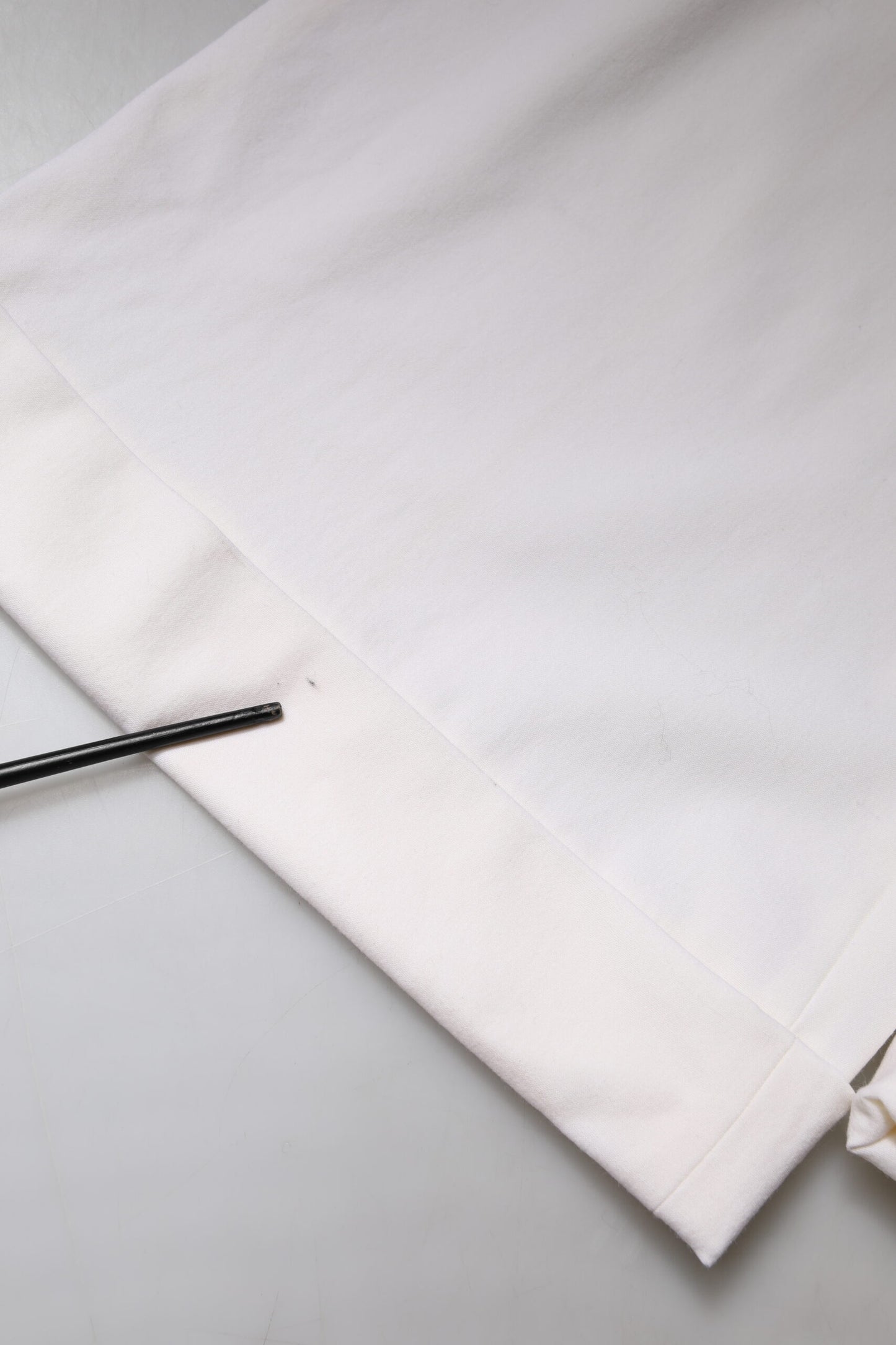 White Wool Mid Waist Wide Leg Pants