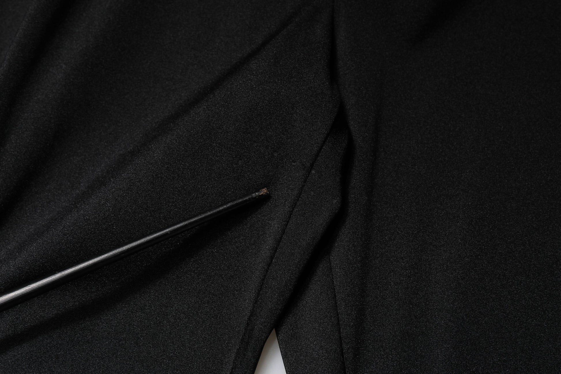 Black Nylon High Waist Slim Fit Pants