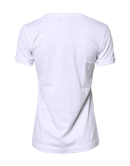 White #DGFamily Cotton Crew Neck T-shirt