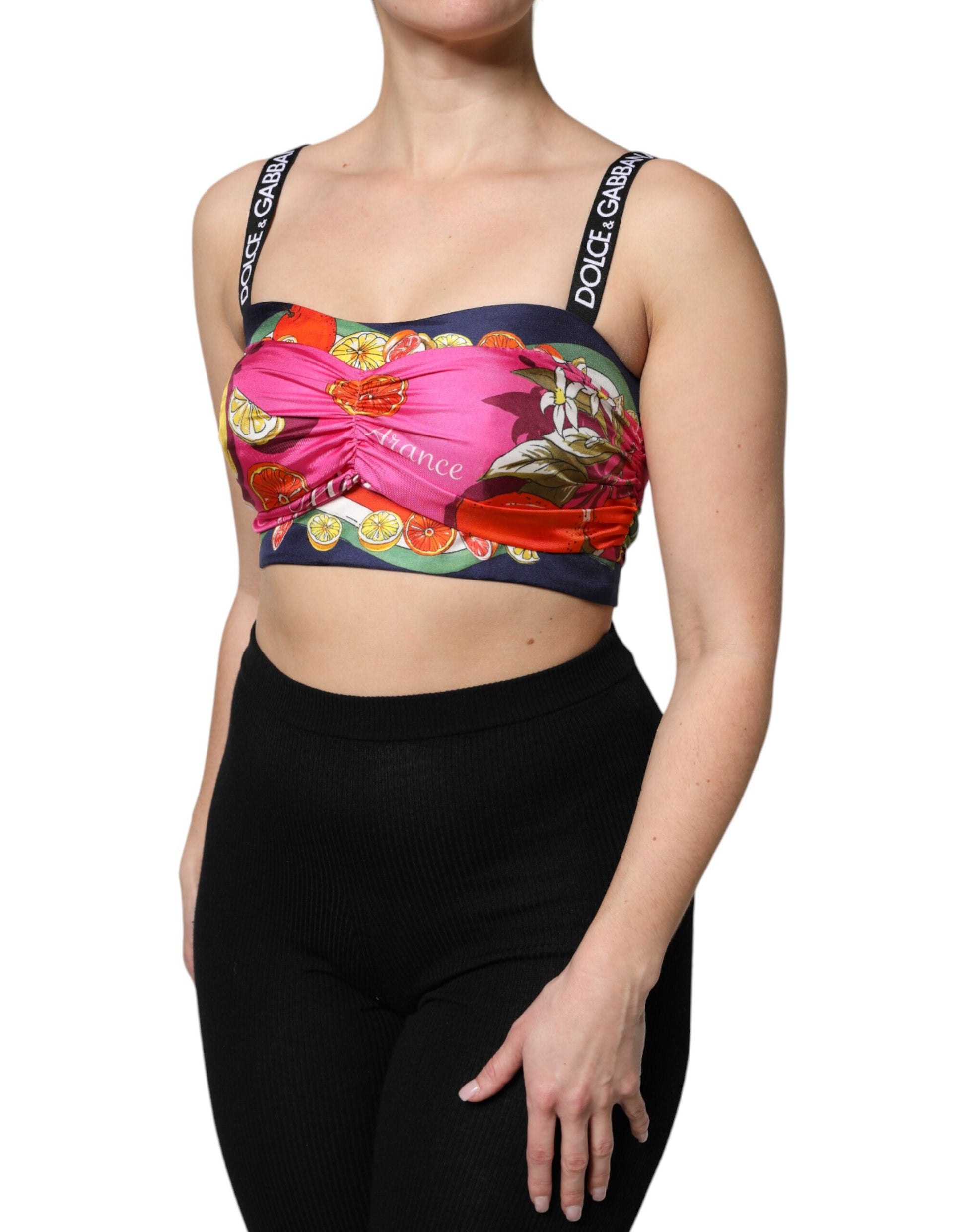 Multicolor Floral Sleeveless Bustier Cropped Top