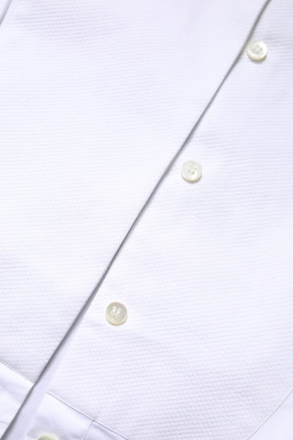 White Cotton Dress Collared Dress Shirt Top
