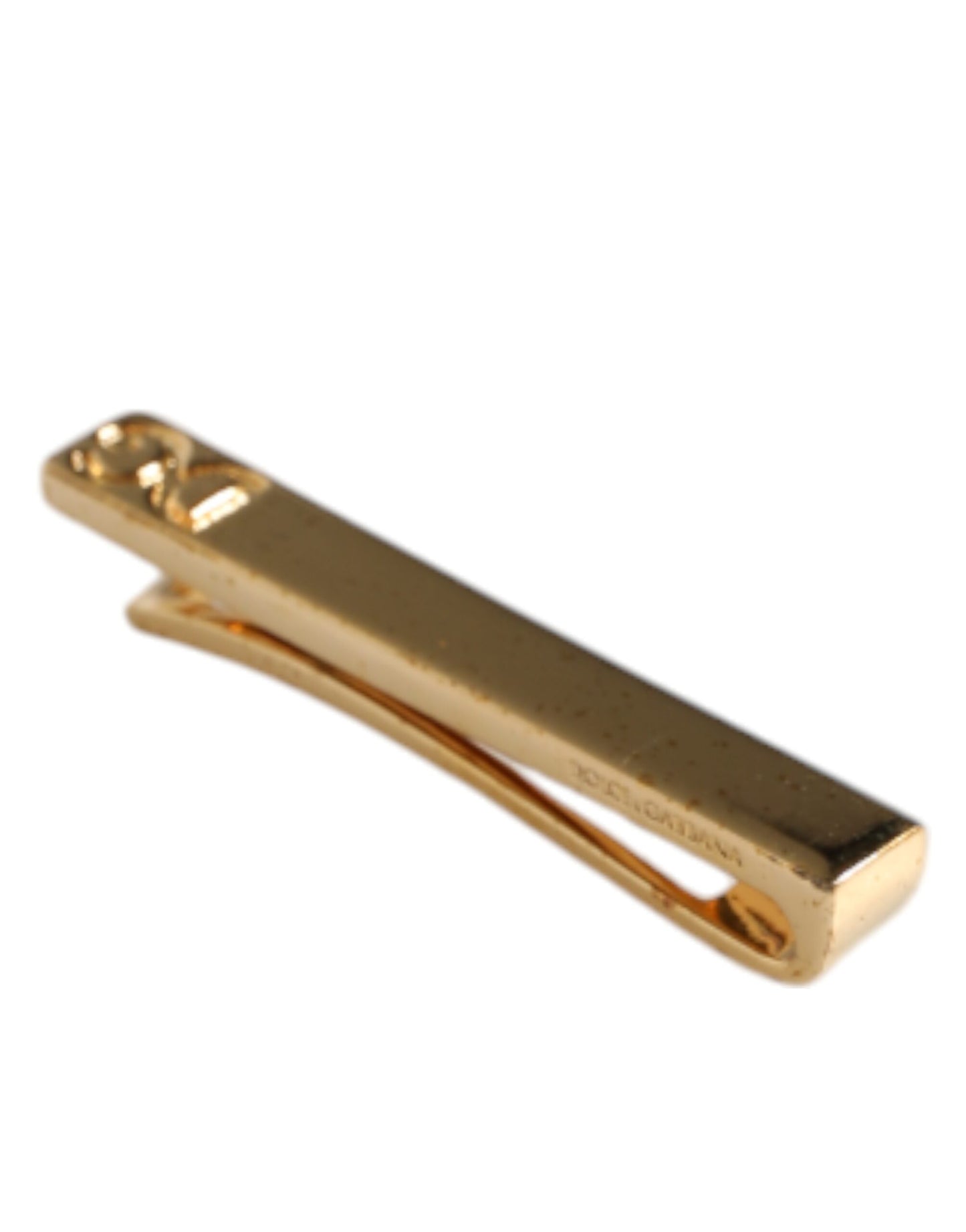 Gold Tone Brass Crystal Branded Accessory Tie Clip Bar