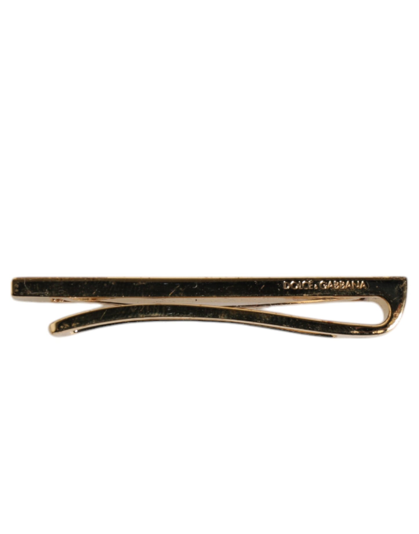 Gold Tone Brass Crystal Branded Accessory Tie Clip Bar