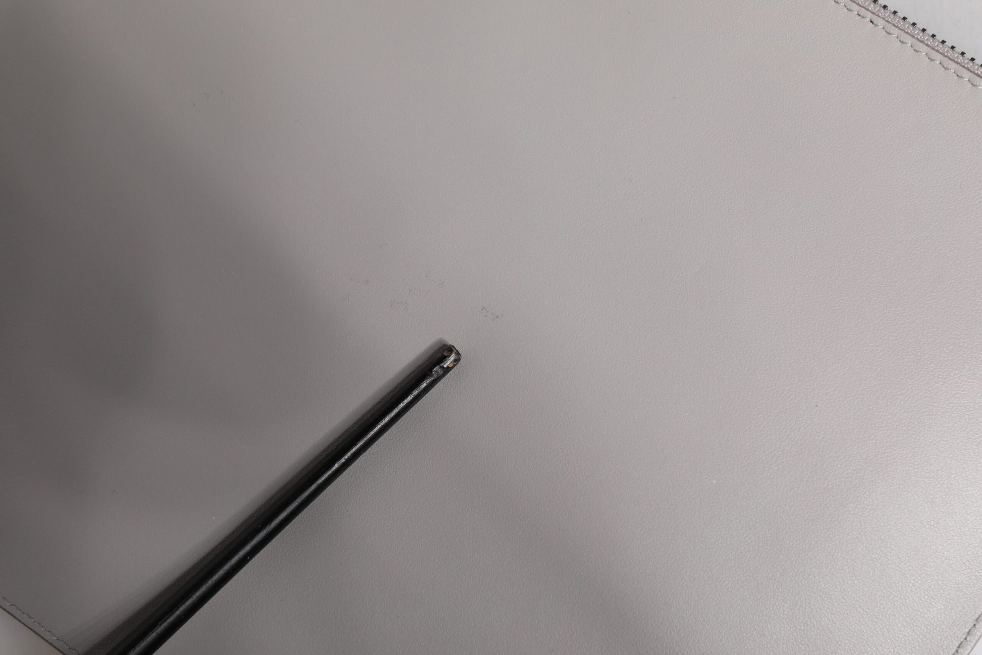 Gray Solid Leather DG Logo Men Clutch Zip Pouch Bag