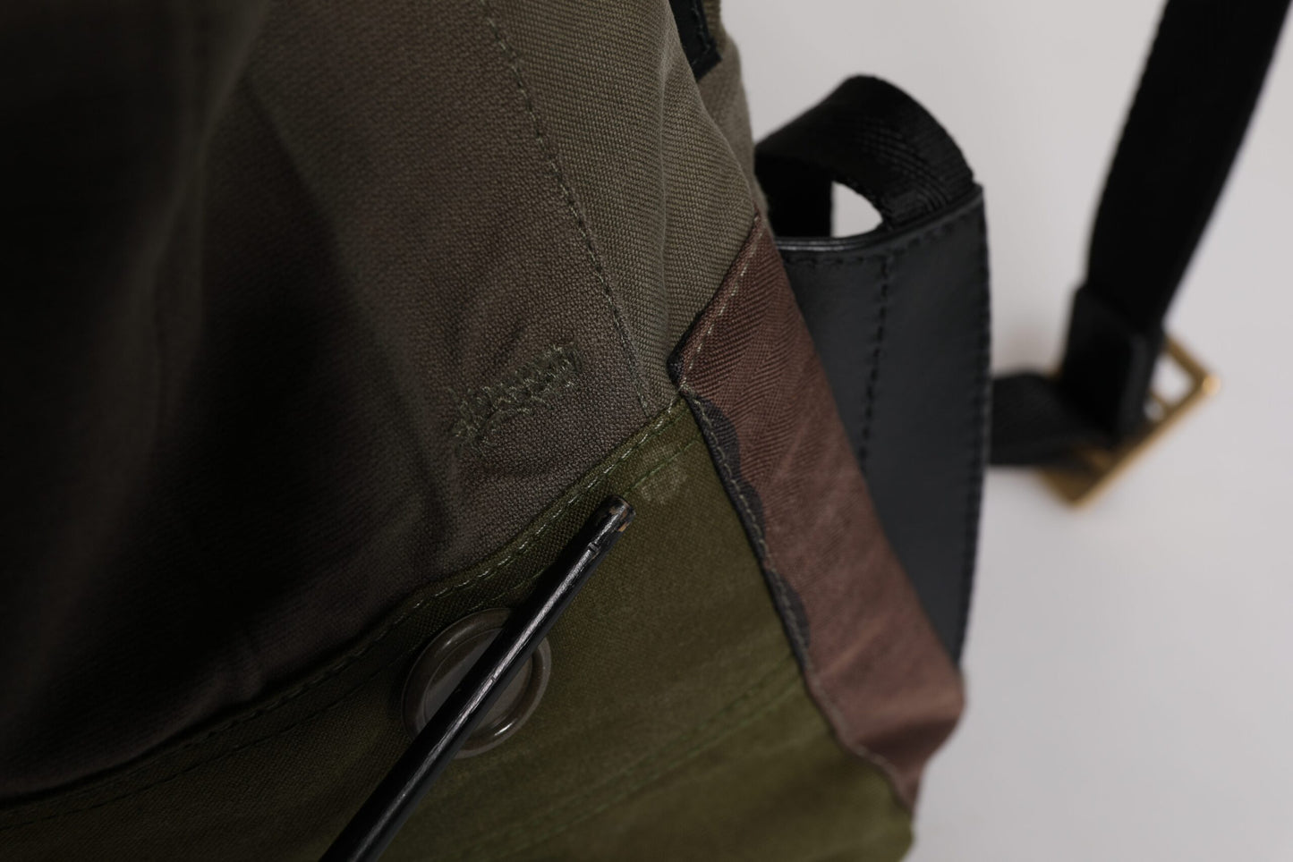 Military Green Patchwork Rucksack Backpack Bag