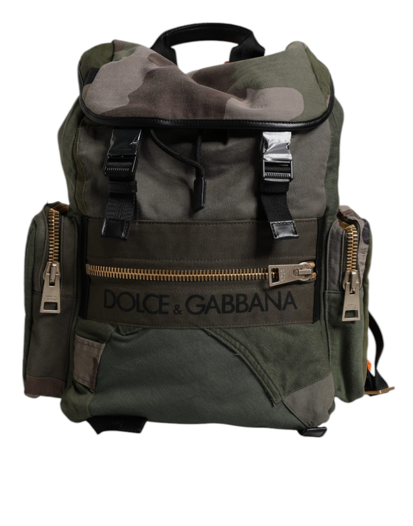 Military Green Patchwork Travel Backpack Bag