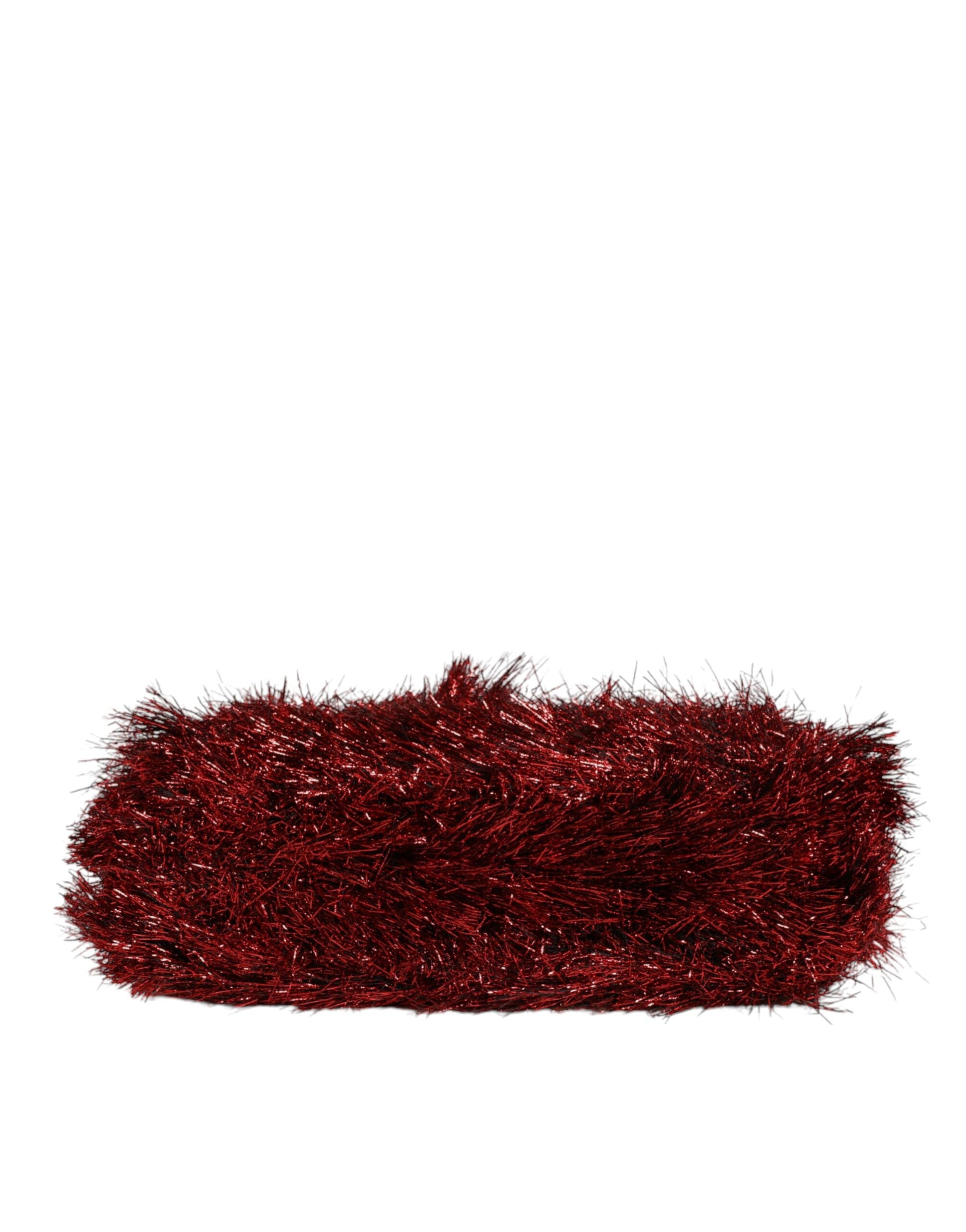 Red Gold Chain VANDA Tinsel Crystals Evening Clutch Bag